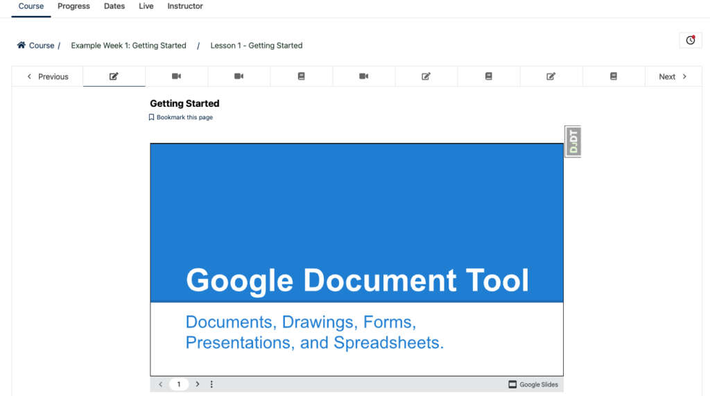 open edx advanced component google documents